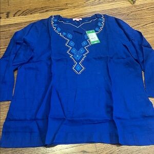 Vintage 2000s Lilly Pulitzer Blue Amelia Island Tunic